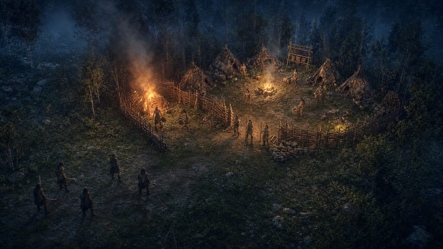 A night raid on a palisaded settlement