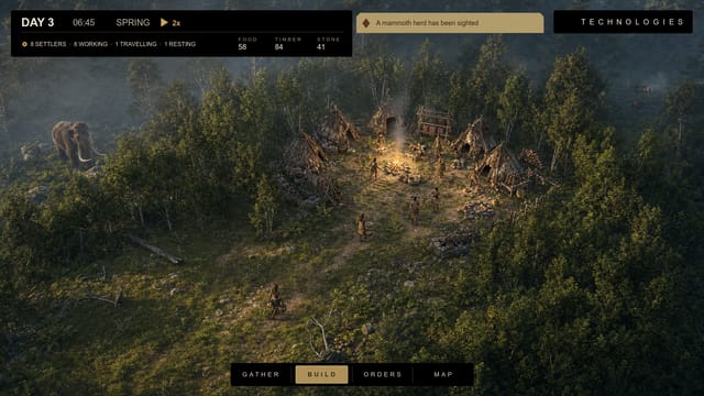 Concept: a settlement with an interface overlay
