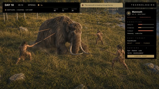 Concept: a mammoth hunt